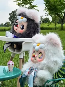 QIQI-auv Emotional energy 400% series Mystery Boxes Bag Pendant Bunny Plush Dolls Soft Collectibles （Hidden Style 1/18）