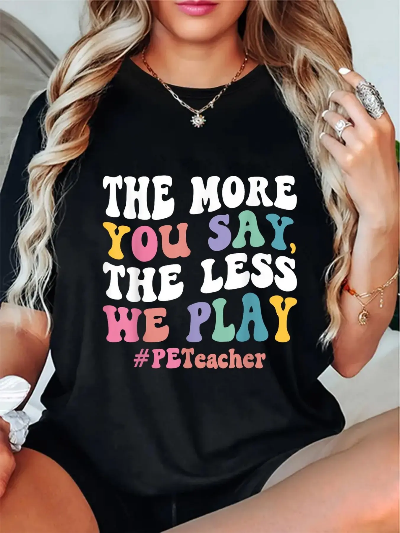 Women's Fun Sports Teacher Quotations t-Shirt-Talk unisex soft cotton short sleeve t shirt, vintage graphic casual tee for men women teens, perfect birthday holiday gift for camping travel gym daily street  wear