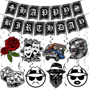 Cholo Party Decorations Cholo Happy Birthday Banner Cholo Theme Party Decorations Hanging Swirls for Early 2000s Party for Teens Cholo Birthday Party Decorations