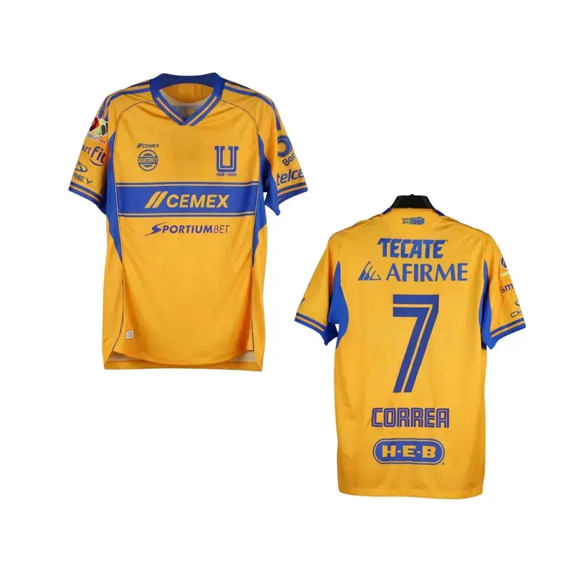 Angel Correa #7 Tigres UANL Home Soccer Shirt 25/26