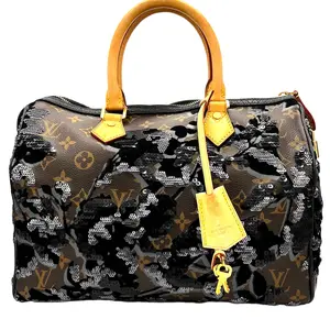 Pre-owned Louis Vuitton Coated Canvas Shoulder Bags BROWN MONOGRAM FLEUR DE JAIS SPEEDY 30