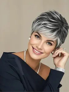 Women's Short Synthetic Fiber Wig, Heat Resistant High Density Hairpiece, Perfect for All Occasions, Stylish Accessory, Synthetic Material Wigs