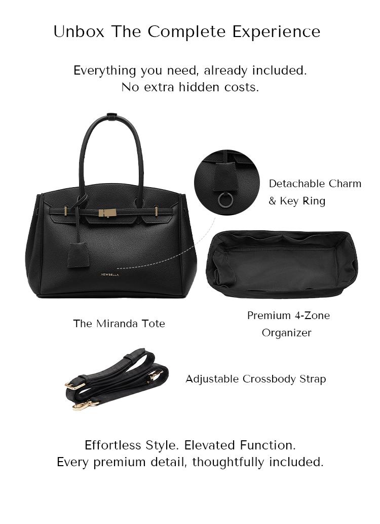 NEWBELLA Miranda M 13-Inch Laptop Tote Bag with Organizer and Adjustable Crossbody Strap for Work and Office #sohoch