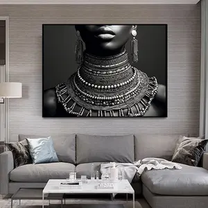 Muserum Poster - Black Woman Artwork Print, African Art Giclee Large Wall Art for Room Decoration, Indoor Use, Acid-Free Photo Paper
