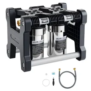 VEVOR RV Water Filter System, 5-Micron Dual Stage Premium RV Water Filtration System with Two Cartridges and 3/4" Fitting for RVs & Campers, Reduces Sediment, Chlorine, Heavy Metals, Odors and More