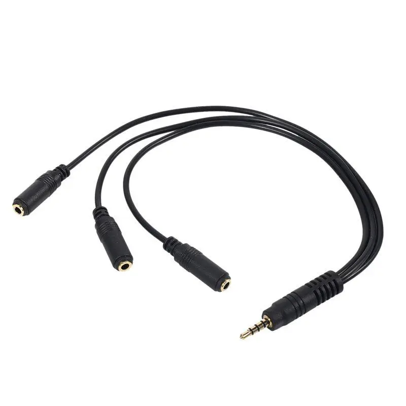 3.5 mm TRRS Male to 3 Female Jack Audio Splitter Cable with Gold-Plated Plug