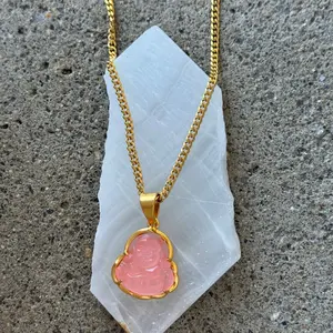 PINK BUDDHA STEEL MINI necklace