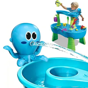 Water Table Pump, Continuous Flow Rechargeable Magnetic Octopus Pump, Battery Powered No Drill Installation, Non-Stop Fun Summer Outdoor Water Toys, Water Play Accessories for Kids Toddlers, Green
