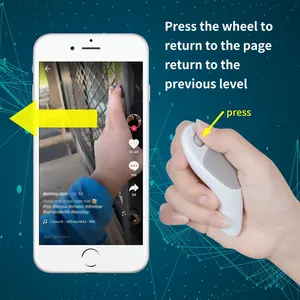 White Wireless Mouse, Remote Control Mouse for Mobile Phone, Mobile Page Scrolling Control, Cursor Display, Short Video Page Turning, Novel Reading Page Turning, Confirm/Back/ Page Functions, Mini Thumb Mouse, Screen Remote, Plug And Play