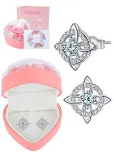 Women's Elegant Four-leaf Clover Design Earrings & Earrings, Exquisite Trendy Earrings, Fashionable Jewelry for Women As Gift