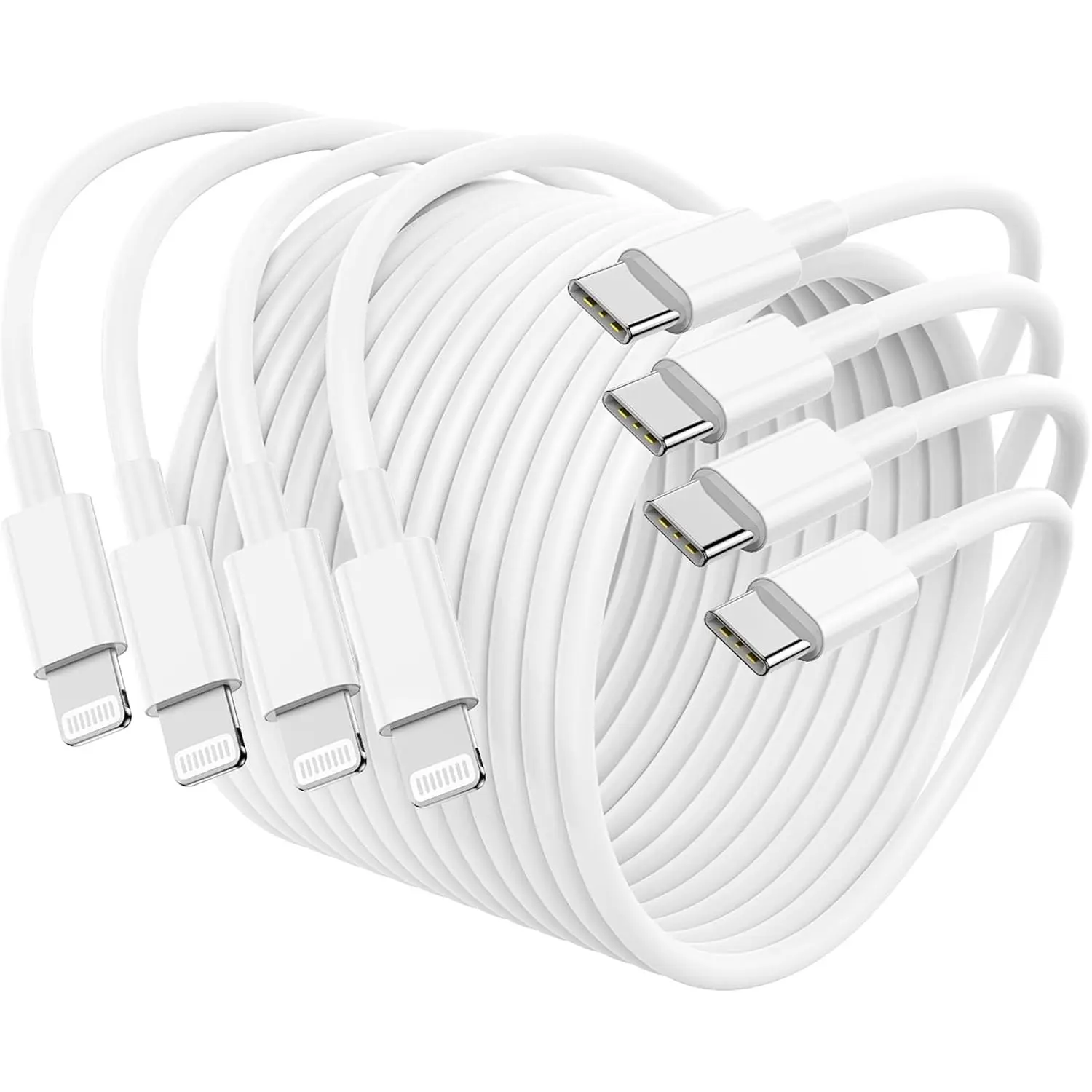 4Pack USB C to Lightning Cable 6FT, Fast Charging Cord for iPhone 14, Replacement for Apple Original Charger Cable for iPhone 14 13 12 11 Pro 11 XS MAX XR 8 7 6s Plus