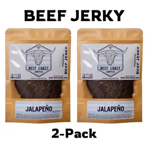 JALAPEÑO Flavor Beef Jerky - Old-fashioned style dry Beef Jerky Spicy snack - 2 bag bundle (1/4 lbs of jerky)