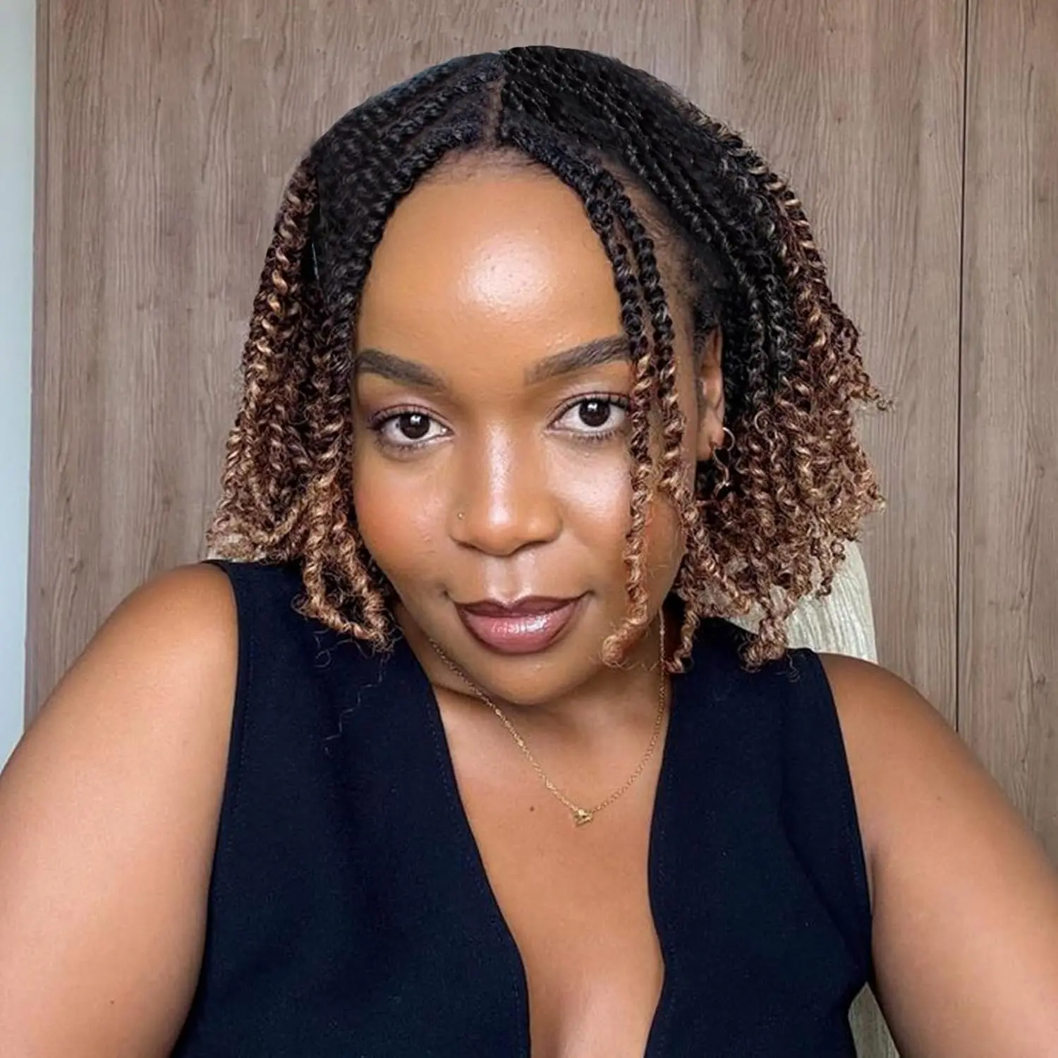 9 Packs Pre-twisted  Twist Crochet Hair 6 Inch Pre-looped Curly Mini Passion Twist Crochet Hair Mini Senegalese Twist Crochet Hair Synthetic Hair Extensions for Women(T30#)
