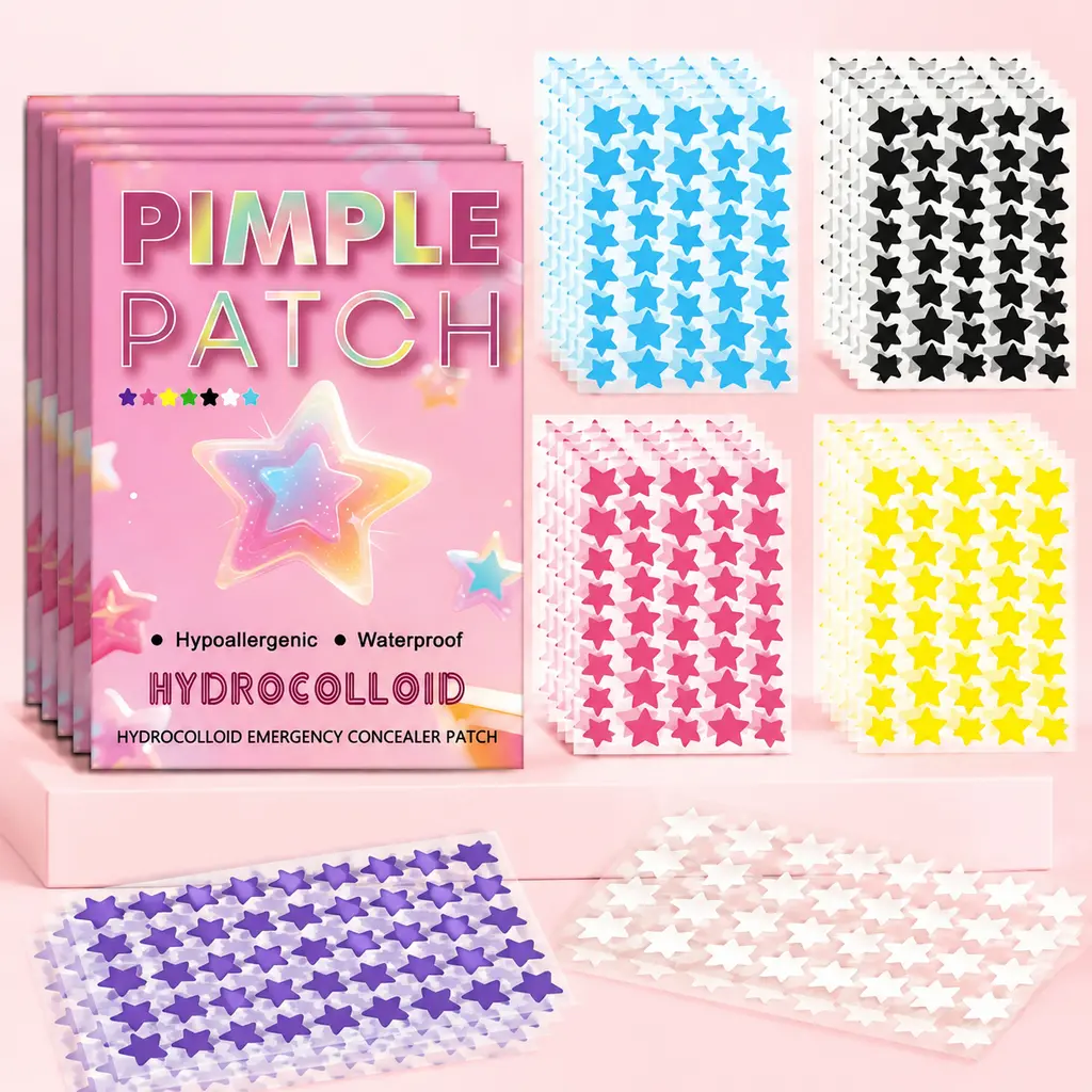 480pcs/set Facial Hydrocolloid Acne Patches, Blemish Patches, Cute Star-Shaped Acne Pimple Patch, Alcohol-Free, Odorless, Gentle and Non-Irritating Acne Spot Stickers, Acne Clearing Products for All Skin Types #GLOBAL PICKS