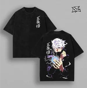 Oversized Gojo Graphic T-shirt - Jujutsu Kaisen Anime Merch - Vintage Washed Tee.