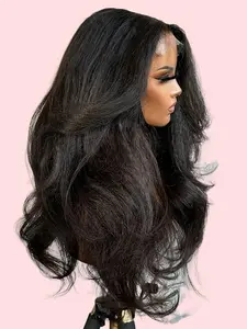 28 Inch Long Body Wavy Wigs for Women, Gorgeous Fluffy Wigs without Bangs, Synthetic Lace Front Wigs for Party, Daily Use, Glueless Synthetic Wig