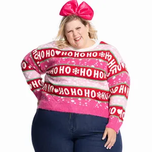 Jollidays x Glitter and Lazers Women's Watch Me Sleigh Sweater, Sizes S -5X, Casual Colorful Pullover Stripe Comfortable Womenswear Cute Knitwear Tops