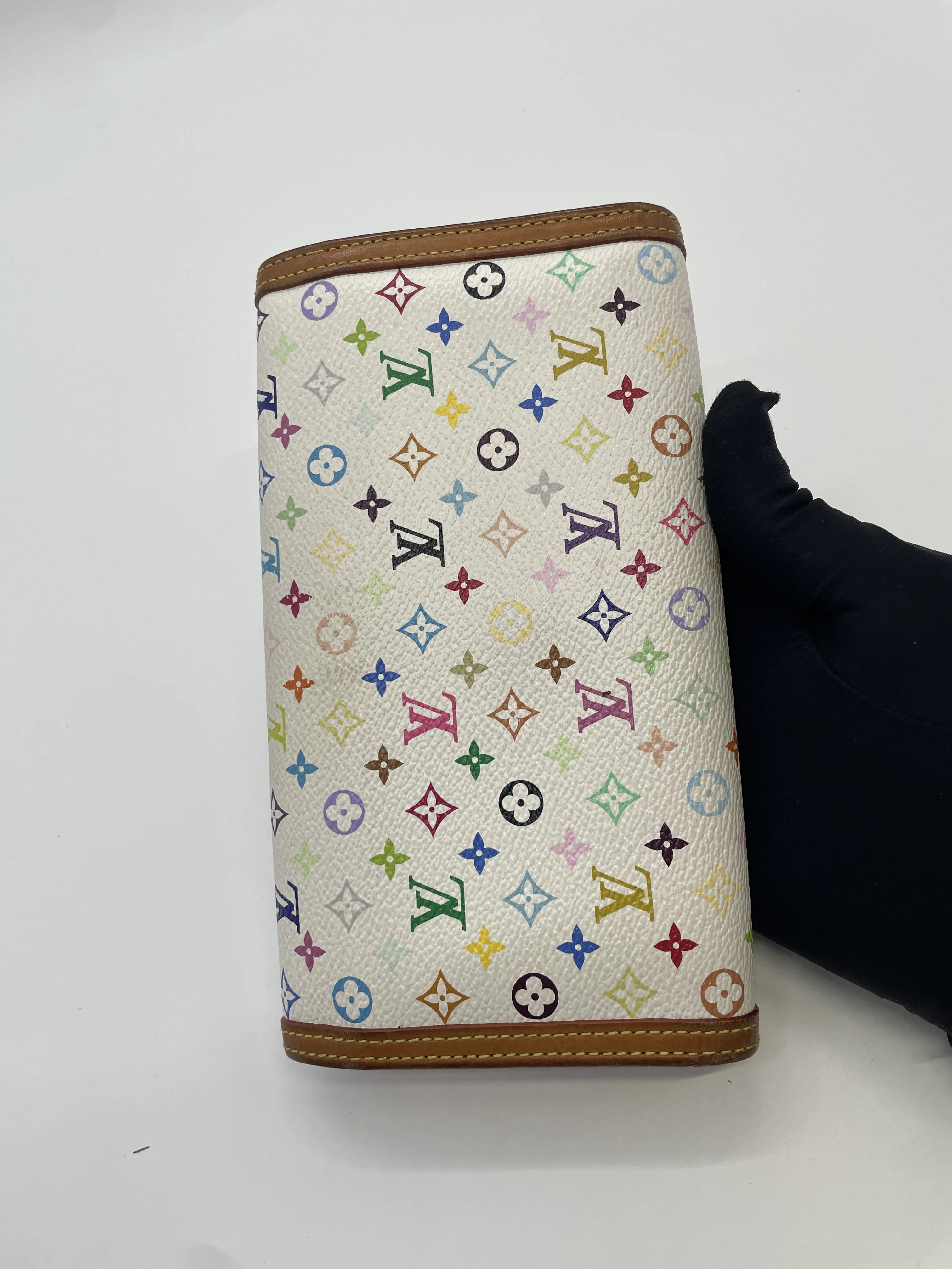 Pre-owned Louis Vuitton x Takashi Murakami Monogram Multicolore White Long Wallet