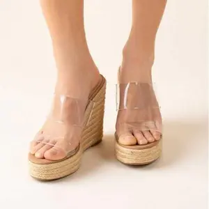 BIGFAN CLEAR WEDGES PLATROM HEELS Women Walking Shoes Girl Footwear