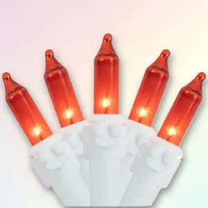 Northlight Mini Incanscent Christmas Lights - Orange - 20.25' Whe Wire - 100ct