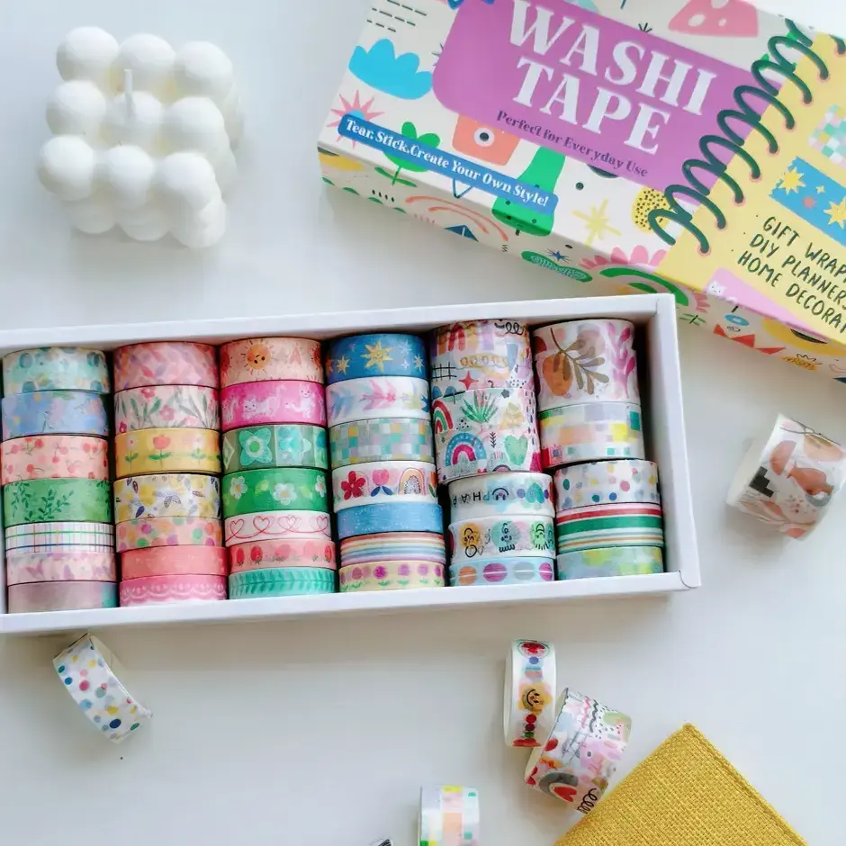 38-Roll Vintage Floral Botanical Washi Tape Set - Themed Sticker Tape for Scrapbooking, DIY Crafts Supplies, Washi Stickers Tape