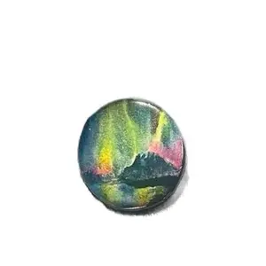 Hand-Pressed Watercolor Badge Buttons - 1.25" Round Artisanal Buttons from Alaska - Perfect for Gifting & Personal Style