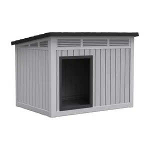 [Mother's Day gift]Waterproof Dog House for Different Size Dogs, Ventilated Outdoor Pet Shelter with Elevated Floor – Excellent Plastic Material, All-Weather Durable for Backyard, Patio, Deck Summervibes