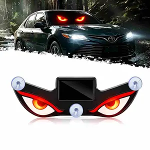 Solar Demon Eye LED Car Window Light, Solar Powered Devil Eyes Car Sign, Dynamic LED Rear Window Ambient Decoration, Activated Flashing & Breathing Modes, Cool Auto Accessories (Y3 & Y4)