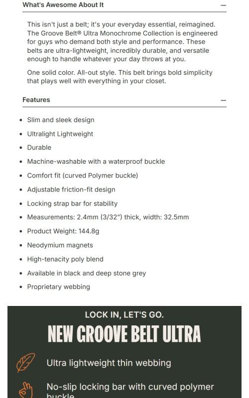 Groove Belt Ultra - Deep Stone