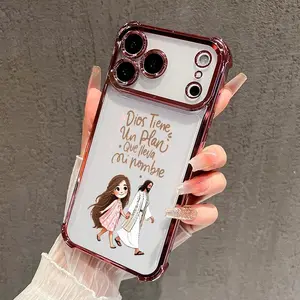 Faith Plan Pattern Phone Case for iPhone 17 Pro Max 16 15 Plus Air 14 13 12 11 E Four Corners Air Cushion Anti-drop Silicone Shockproof Cellphone Cover