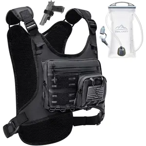 Running Vest with 2L Water Bladder, USA Original Patent, Lightweight Adjustable Chest Pack with Gear Holder, Reflective Running Hydration Vest for Women Men for Marathon