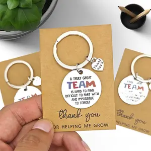 1pc Stainless Steel Keychains, Keychain for bags, with Inspirational Teamwork Quotes, Colorful Motivational Key Rings, 'We Are a Great Team' – Perfect for Team Building, Employee Appreciation Gifts & Newcomer Welcome Presents