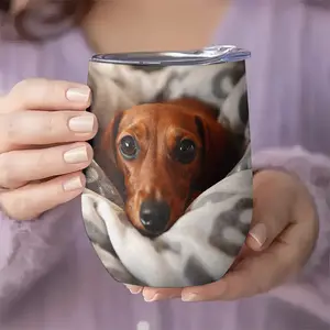 12oz Stainless Steel Leak-Proof Lid Travel Cup - Double-Wall Vacuum Insulated Tumbler with Dachshund Themed Design, Ideal for Office Use, Home Leisure, Outdoor Camping, Travel and Gifting