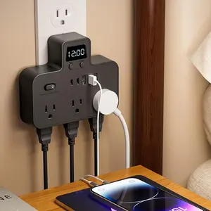 Portable Power Converter Socket, Wall Socket with 6 AC Outlets & 3 USB & 2 Type-C Ports, Multifunctional Electrical Socket for Home, Office, Travel