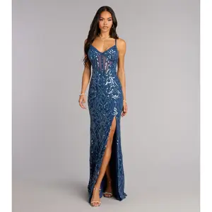 Shirley Sequin Corset Lace-Up Formal Dress