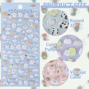 600+ Cute Mini Puffy Stickers - 6 Sheets of Adorable Small 3D Stickers for Kids and Adults - Tiny Stickers for Phone Case, Notebook, Scrapbooking - Perfect for Craft and Gift