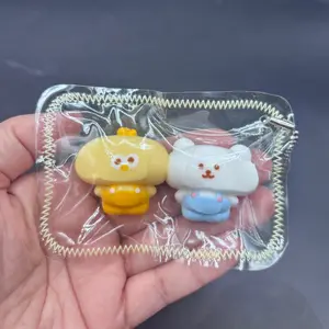 Mini keychain pack of 2 Chicky and bear soft taba squishy