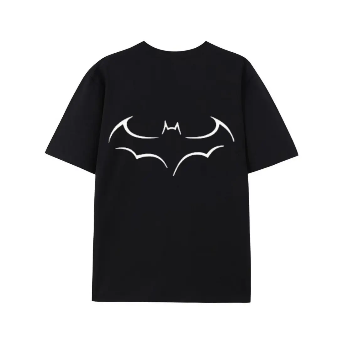 Cotton  size mens loose t shirt fashion bat print mens short sleeve t shirt summer new mens casual t shirt black -1 t shirt Outfit for going out, comfortable cotton, casual and loose, pure cotton T-shirt, suitable for all seasons, unisex