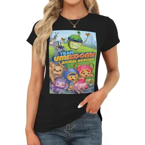 Team Umizoomi Womens crew neck short sleeve t-shirts slim fit going out tops sexy basic t-shirts