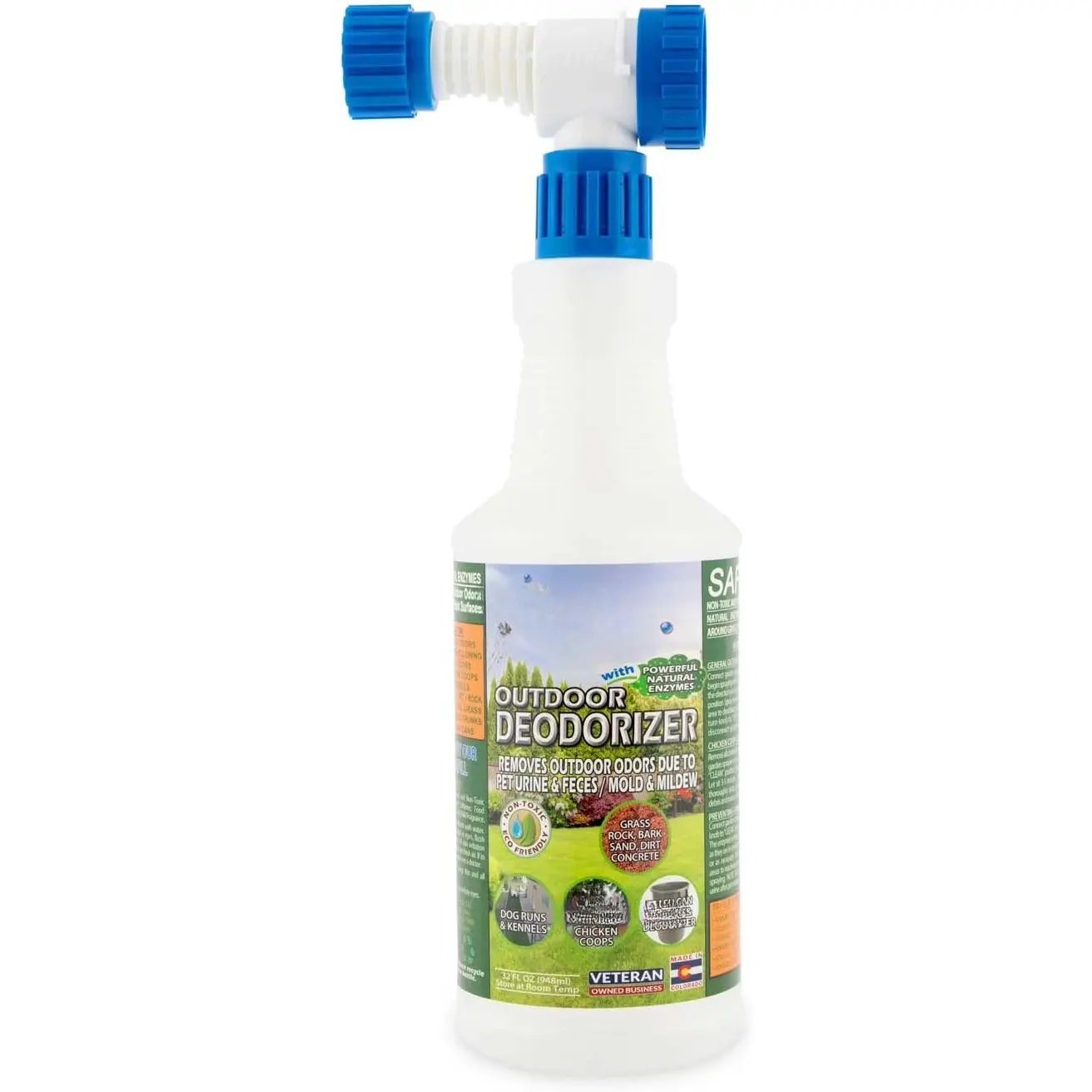 Amazing Outdoor Deodorizer odor eliminator  Enzyme Just Spray & Walk  Grass, AstroTurf,  Runs, Patios, Decks, Fences & More Vet Approved - 32oz odor eliminator for  odor