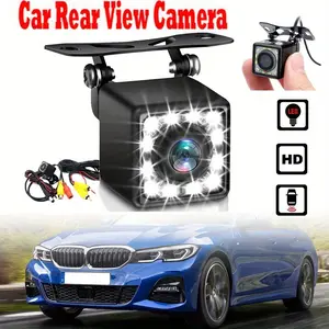 HD Night Vision 12 LED Car Backup Camera - Fit for Cars, Trucks & RVs, Durable CMOS Reverse Parking Aid