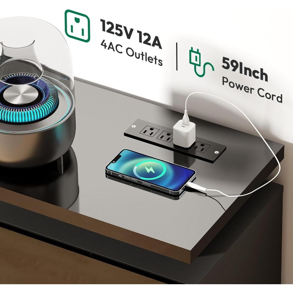 100 Inch TV Stand Entertainment Center Dynamic LED Lights High Gloss Storage Cabinets Living Room, Customized