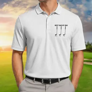 Personalized Golf Dad Polo Shirt Custom Name Best Dad By Par Gift