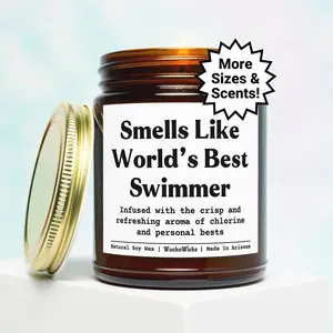 World’s Best Swimmer Candle | Funny Swimmer Gifts, Gifts For Swimmers, Swimming Gifts, Swim Coach Gift, Swim Team Gift, Swimmers Gift