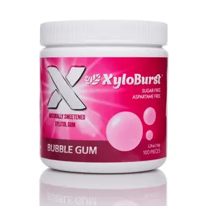 XyloBurst Bubble Gum Xylitol Gum for Fresh Breath & Oral Health Sugar-Free Chewing Gum with Fun Bubble Gum Flavor