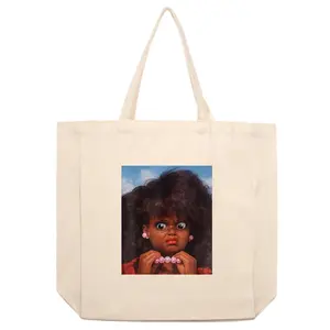 Canvas Tote Bag Funny Black Disgusted Doll Face Meme