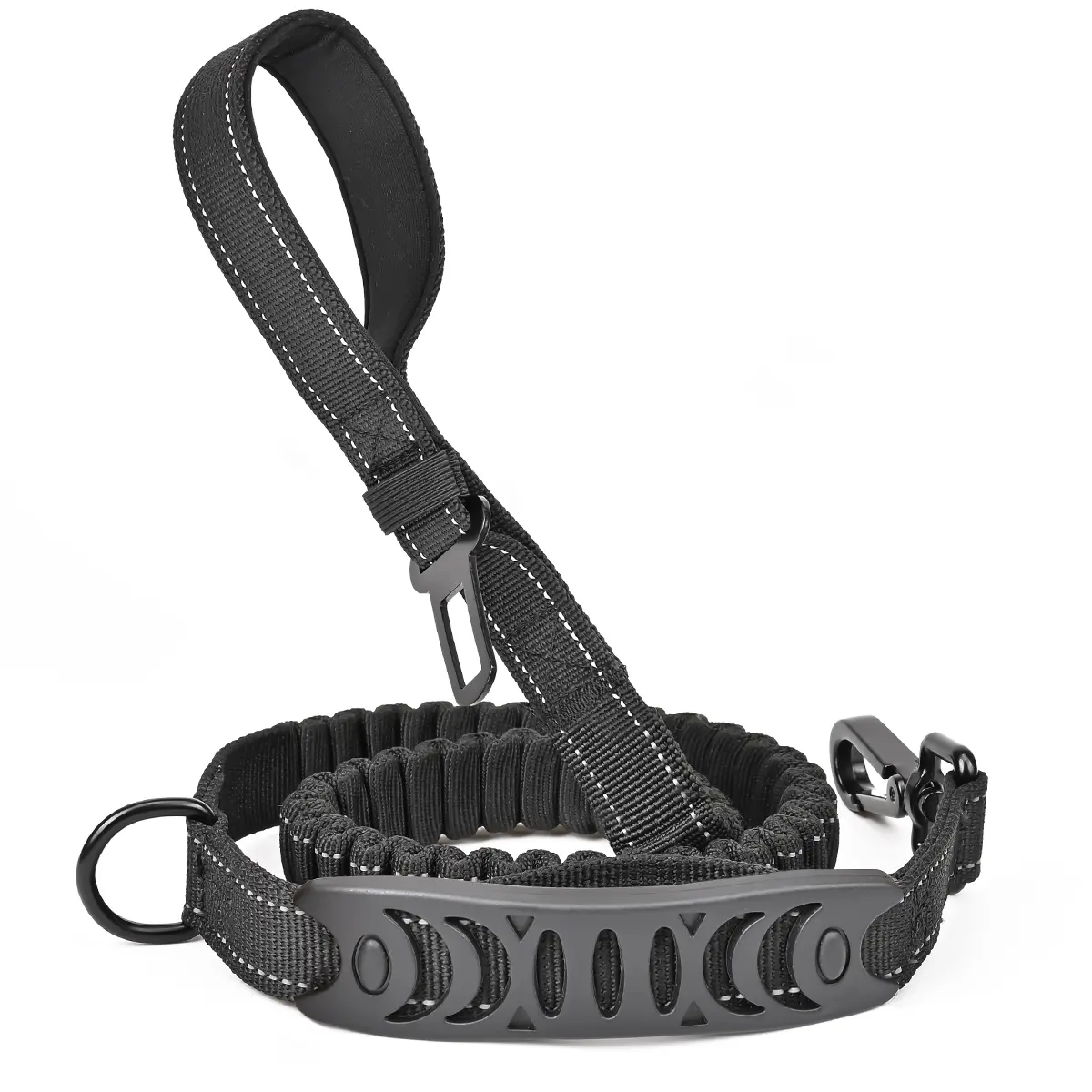 Dog 2-in-1 Safety Leash for Collars & Harnesses & Leads - 360° Tangle-Free, 47.5-70.5 in, ABS & Plastic, Built-in Car Seatbelt, Traffic Control Handle, Car Seat Attachment