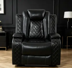 American black breathable leather living room recliner sofa chair