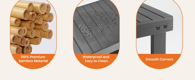 Shoe Organizer, 3-Tier Bamboo Storage Benches Organizer, Holds Up to 286 lb Entryway Bench, Suitable for Entryway Bedroom Living Room Balcony pantry