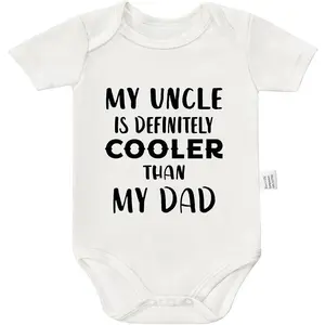 My Uncle is Way Cooler Than My Dad Infant Bodysuit, Funny Baby Shower Outfits, Boys Girls Short Sleeve Clothing